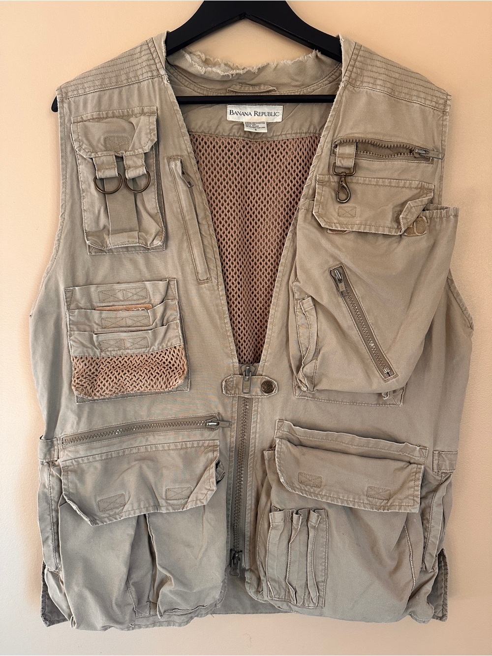 Banana Republic Men's Utility Fisherman Vest - Light Khaki